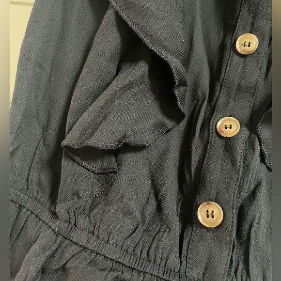 CUPSHE Ruffle Button-Front Black Romper - Size M - Picture 7 of 9